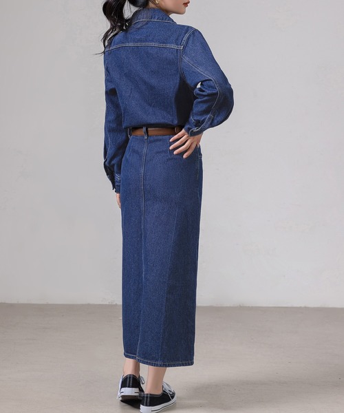 DAY CLOSET ワンピース レディース 長袖バックスリットロング