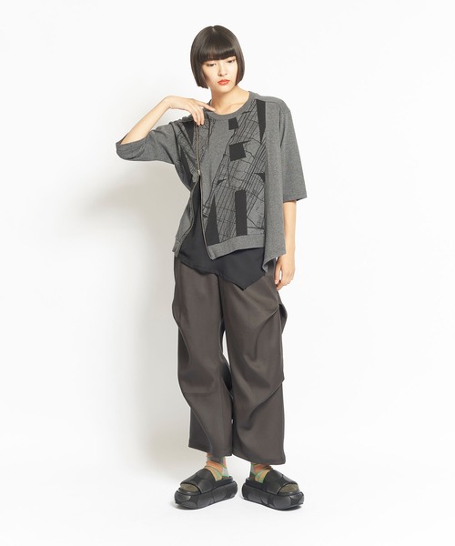 gomme tシャツ NYプリント天竺 ファスニングT レディース gomme tシャツ NYプリント天竺 ファスニングT レディース