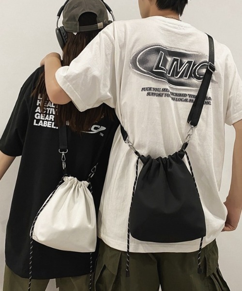 H.TOKYO ショルダーバッグ ナイロンミニショルダー巾着バッグ メンズ