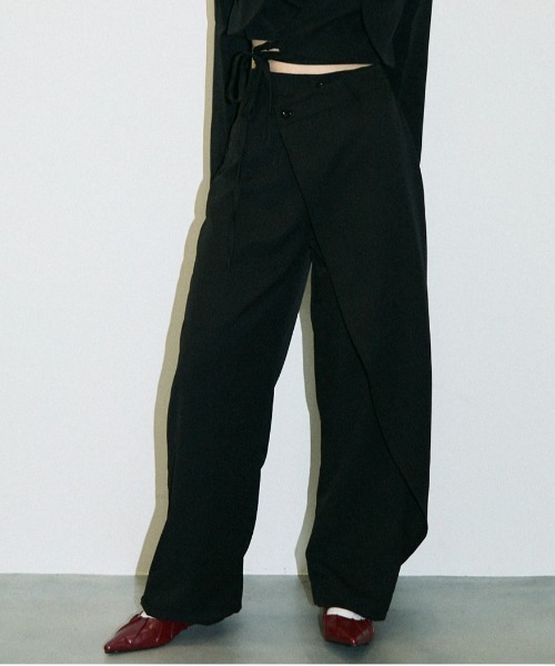LIMI feu ワイド ストレート アシンメトリー パンツ スラックス Clum ワイドパンツ スラックス パンツ asymmetry wrap slacks pants