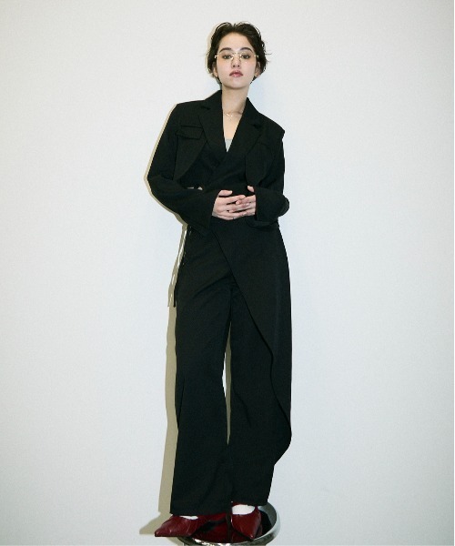 Clum ワイドパンツ スラックス パンツ asymmetry wrap slacks pants