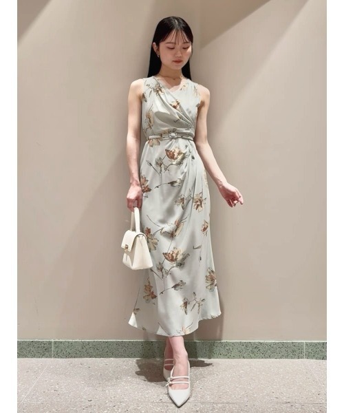 SNIDEL ワンピース ペイントフラワープリントワンピース