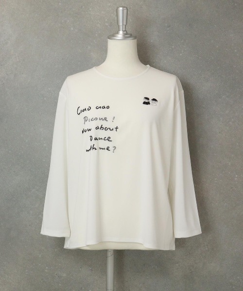 tシャツ ビーズ刺繍冷感プルオーバー レディース
