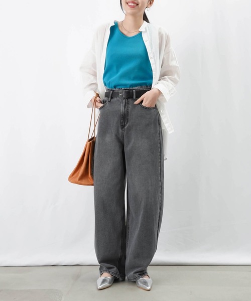 入手困難　loncinoデニムパンツ ロンチーノ LONCINO UNEUNE DENIM デニムパンツ ピンク サイズ