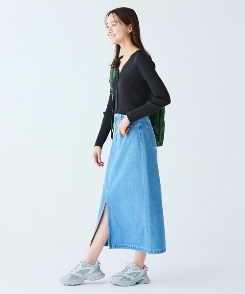 ラコステ　スカート LACOSTE（ラコステ） デニムスカート プレーンデニムマキシ丈スカート