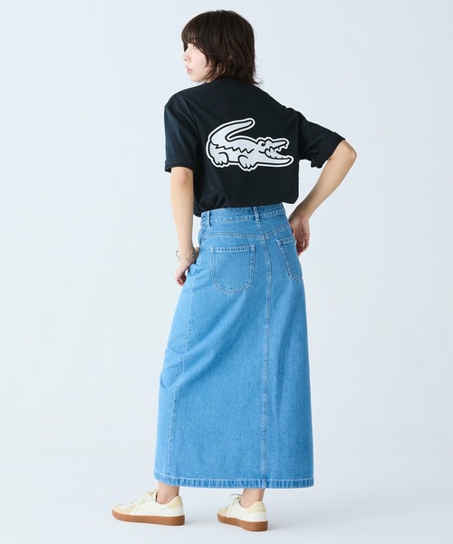 LACOSTE デニムスカート プレーンデニムマキシ丈スカート