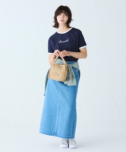 LACOSTE デニムスカート プレーンデニムマキシ丈スカート