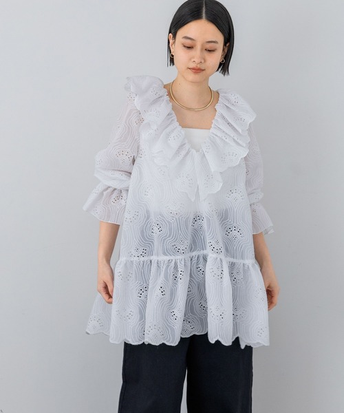 ꧁ღ 新品 トゥララ エンブロイダリーレース フリルワンピースチュニック A part by チュニック エンブロイダリーフリルワンピース