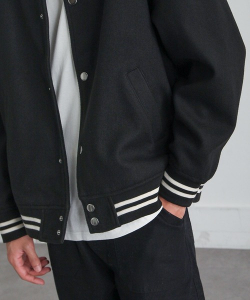 「ZIP FIVE」 スタジャン X-LARGE グリーン メンズ_画像4