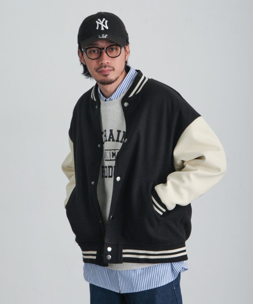 「ZIP FIVE」 スタジャン X-LARGE グリーン メンズ_画像7