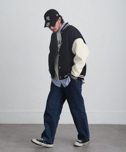 「ZIP FIVE」 スタジャン X-LARGE グリーン メンズ_画像9