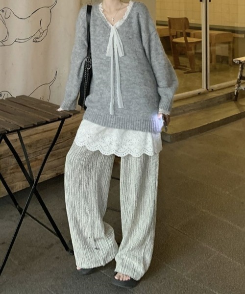 Cest Nous プリントキャミワンピース y2k AMBIDEX Store 〇シアーテープチェック コルセット キャミ