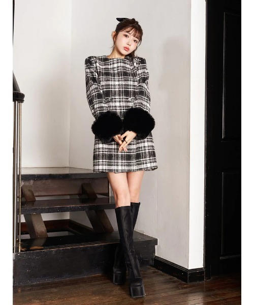 「Darich」 ノーカラーコート FREE ピンク レディース_画像4