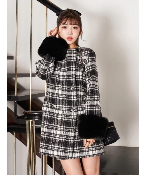 「Darich」 ノーカラーコート FREE ピンク レディース_画像6