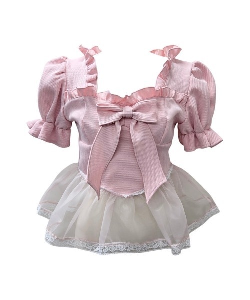 【lilLilly リルリリー】2WAYオーガンジーフリルブラウス/試着のみ美品 lilLilly リルリリー】2WAYオーガンジーフリルブラウス/試着のみ