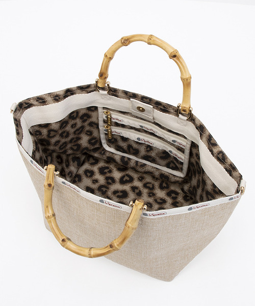 国内完売●LeSportsac●MED BAMBOO ラフィアトートバッグ LeSportsac(レスポートサック)の「MED BAMBOO RAFFIA TOTE