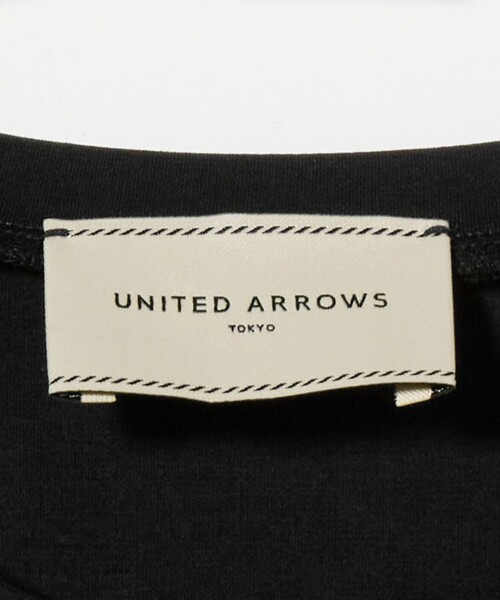 UNITED ARROWS tシャツ プリーツフリル コンビ カットソー BLK