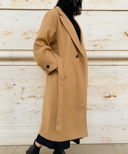 「DIAVEL」 チェスターコート M ベージュ レディース_画像6