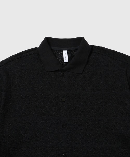 ADAM ET ROPE' ポロシャツ メッシュジャガード ボックス
