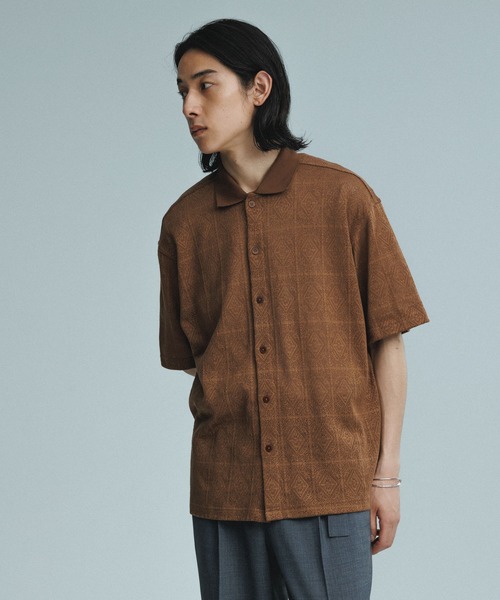 Y*u様 アダムエロペ　ホワイトメッシュジャケット　早い者勝ち‼️ ADAM ET ROPE' ポロシャツ メッシュジャガード ボックス