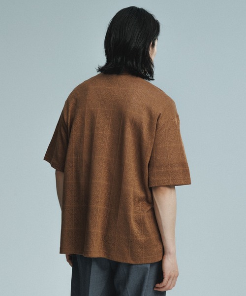 ADAM ET ROPE' ポロシャツ メッシュジャガード ボックス