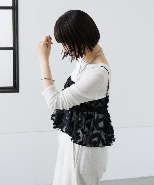 mystic クロシェトップス&ビスチェセット　アイボリー セール】クロシェトップス＆ ビスチェSET（シャツ/ブラウス