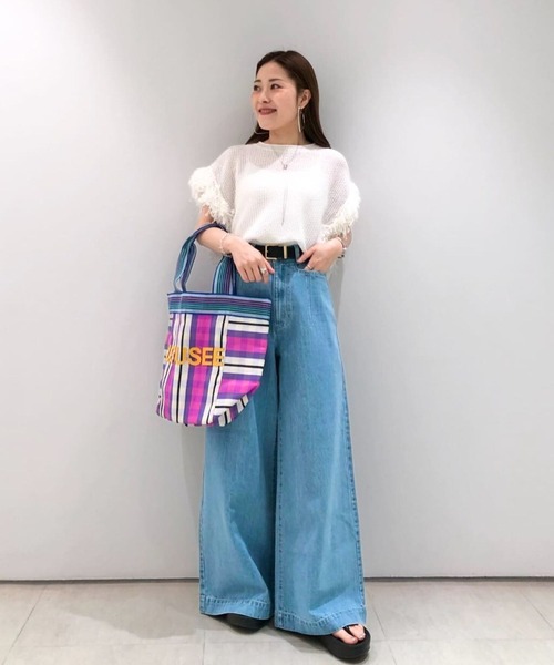 allureville ニット セーター フリンジスリーブ2WAY プル