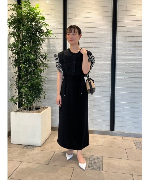 allureville ニット セーター フリンジスリーブ2WAY プル