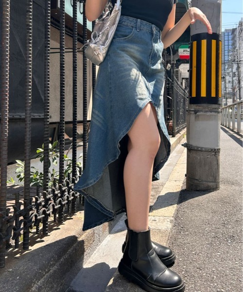 ☆お値下げ☆エボワットet/ET BOITE  デニムスカート　フィッシュテール デニムスカート フィッシュテール デニム スカート : ZOZOTOWN