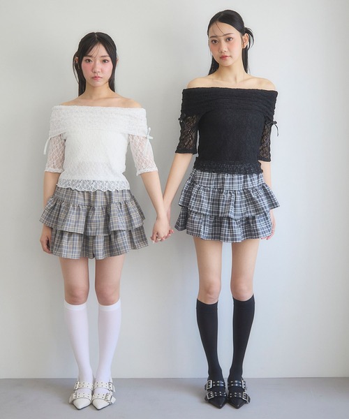 3.3 FIELD TRIP スカート 3.3 Field Trip／チェックフリルスカート