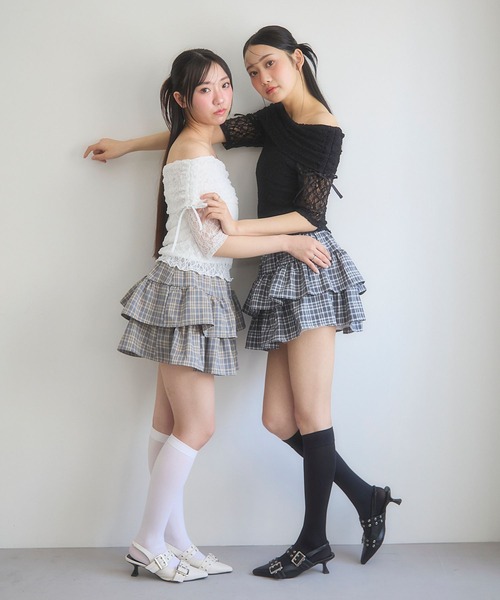 3.3 FIELD TRIP スカート 3.3 Field Trip／チェックフリルスカート