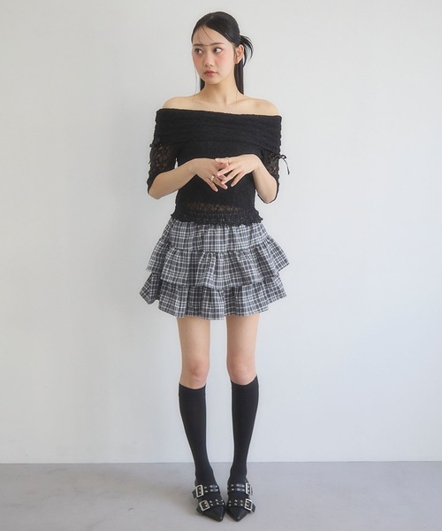 3.3 FIELD TRIP スカート 3.3 Field Trip／チェックフリルスカート