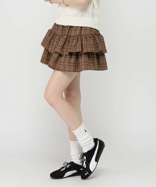 3.3 FIELD TRIP スカート 3.3 Field Trip／チェックフリルスカート