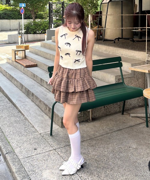 3.3 FIELD TRIP スカート Field Trip／チェックフリルスカート