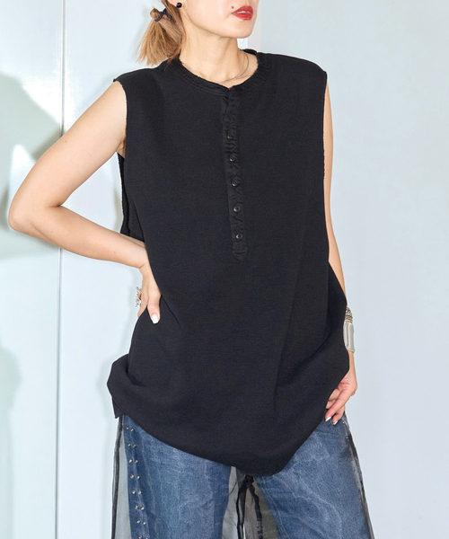 tシャツ HENRY NECK THERMAL TOP：カットソー レディース