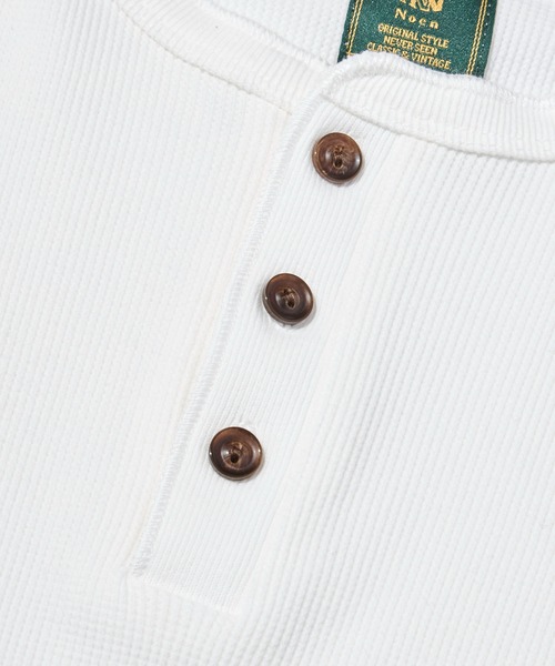 Noen tシャツ ヘンリーネックワッフルTシャツ メンズ レディース