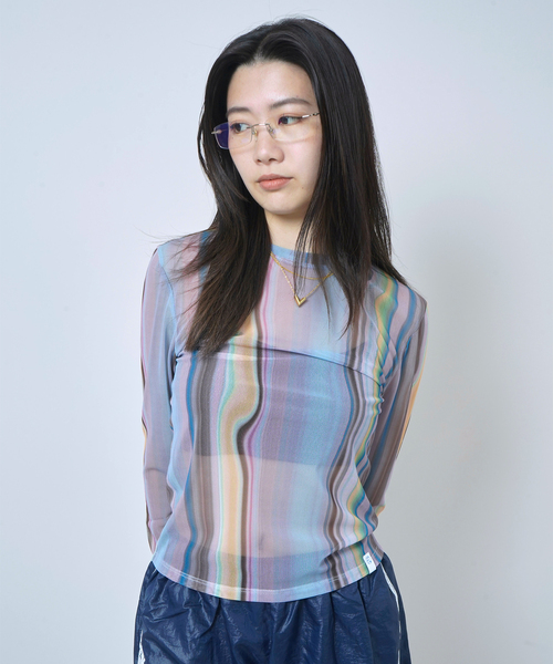 tシャツ PISCESS/パイシス Holographic Mesh Top レディース