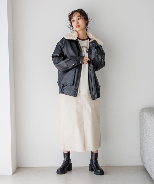 niko and... レザーコート　カラー完売品 niko and…（ニコアンド） ブルゾン FREE ブラック レディース