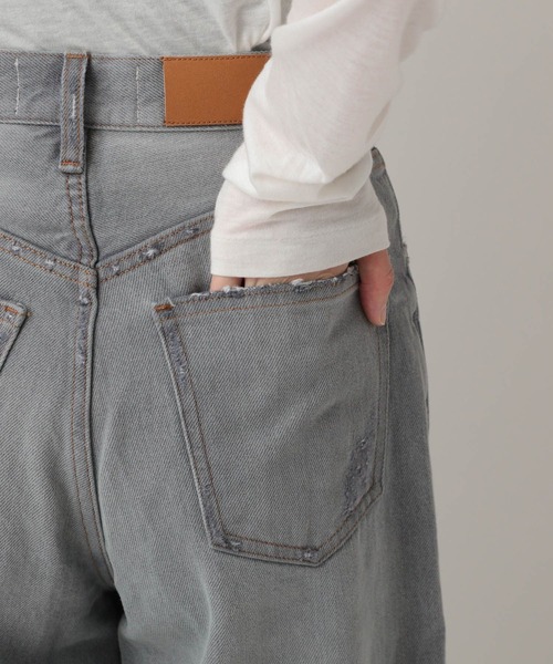 [Curensology] обработка Denim брюки 38 серый женский 