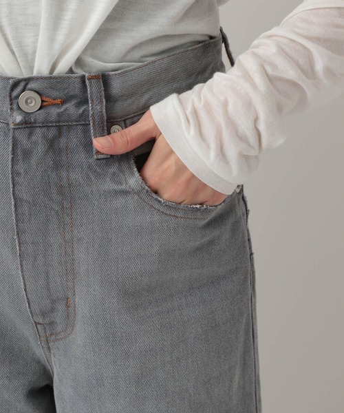 [Curensology] обработка Denim брюки 38 серый женский 