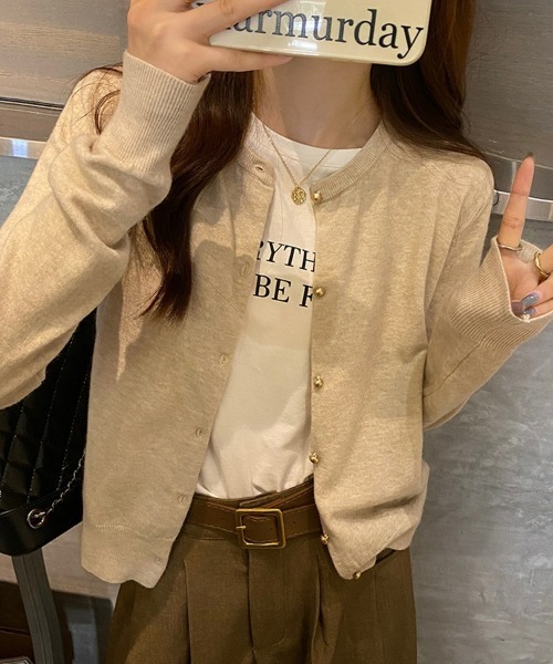 【未使用】MUSEDeuxiemeClasseクルーネックカーディガン金ボタン 2025年最新】ドゥーズィエムクラス カーディガン 金ボタンの人気