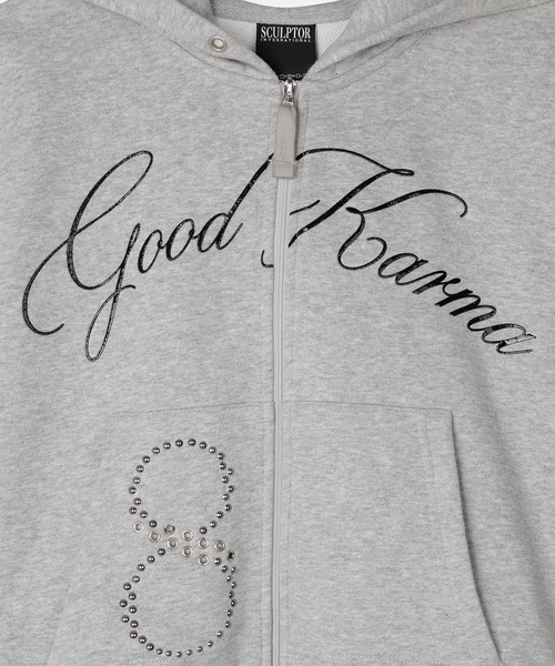 sculptor Hoodie zip ジップパーカー ☆【SCULPTOR】 Beaded Saint Hoodie Zip-Up☆韓国の人気☆ (SCULPTOR