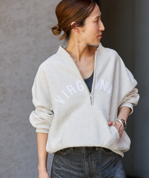 Champion/チャンピオン FRAMeWORK別注 ハーフZIP スウェット FRAMeWORK トレーナー スウェット Champion/チャンピオン 別注