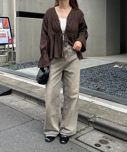 「mystic」 加工デニムパンツ 1 ブルー レディース