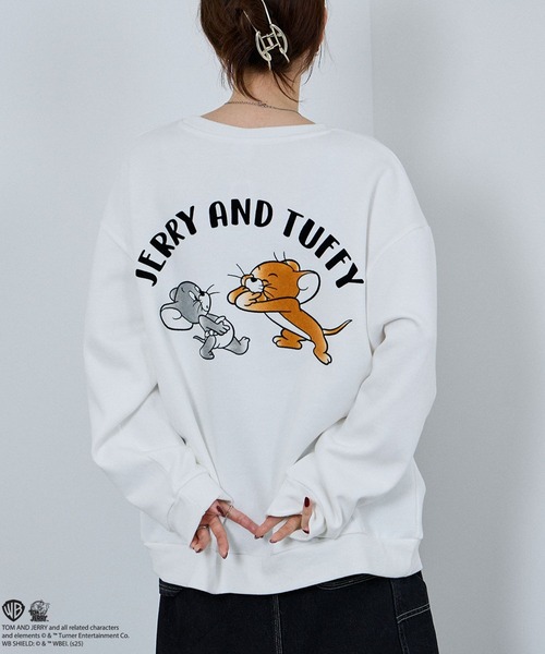 トレーナー スウェット TOM＆JERRY フロッキーサガラ刺繍トレーナー
