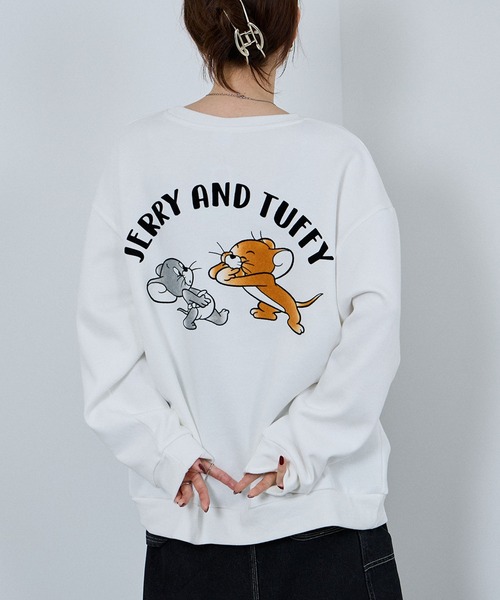 トレーナー スウェット TOM&JERRY フロッキーサガラ刺繍トレーナー トレーナー スウェット TOM&JERRY フロッキーサガラ刺繍トレーナー