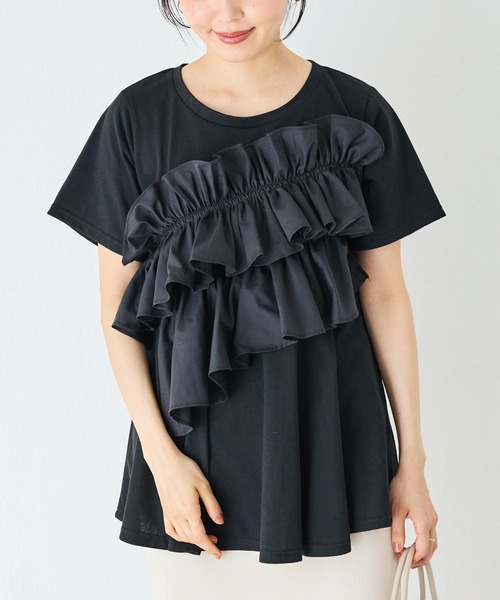 「INCEDE」 半袖カットソー 4L ブラック レディース_画像8