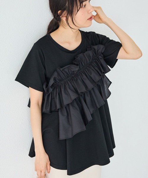 「INCEDE」 半袖カットソー 4L ブラック レディース_画像9