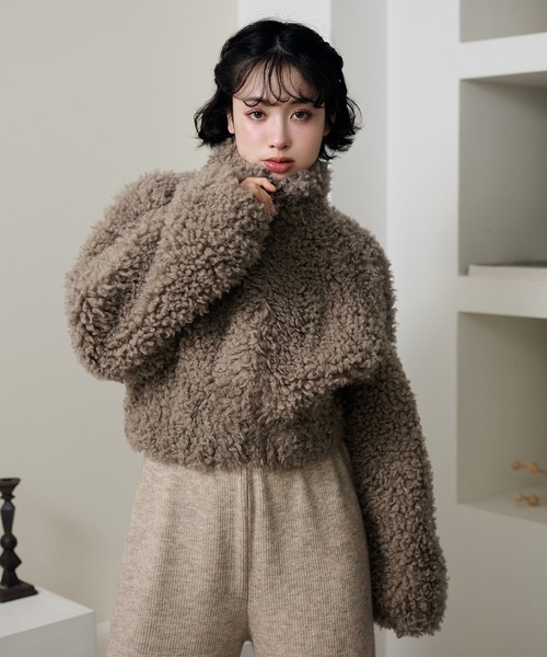 ボア スタンドカラー ジップブルゾン BEAUTY＆YOUTH UNITED ARROWS ブルゾン アウター ボア スタンドカラー