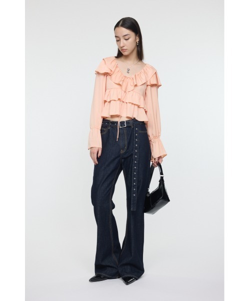 moussy マウジー　ブラウス　トップス MOUSSY（マウジー） ブラウス シャツ LACE FRILLS トップス レディース